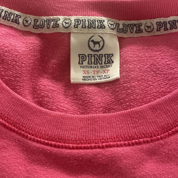 Victoria's Secret PINK "LOVE PINK" Pullover Sweatshirt XS - Picture 2 of 4